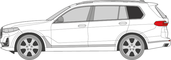 Afbeelding van Zijruit links BMW X7 (DONKERE RUIT)