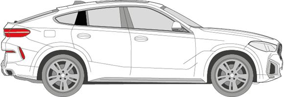 Afbeelding van Zijruit rechts BMW X6 (DONKERE RUIT)