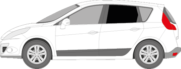 Afbeelding van Zijruit links Renault Mégane Scenic (DONKERE RUIT)
