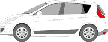 Afbeelding van Zijruit links Renault Mégane Scenic (DONKERE RUIT)
