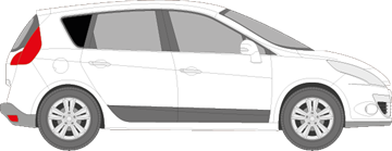 Afbeelding van Zijruit rechts Renault Mégane Scenic (DONKERE RUIT)