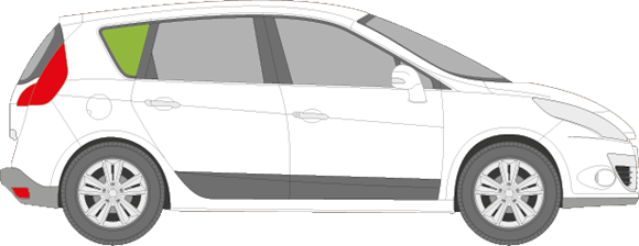 Afbeelding van Zijruit rechts Renault Mégane Scenic 