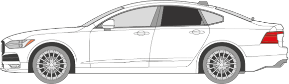 Afbeelding van Zijruit links Volvo S90 (DONKERE RUIT)