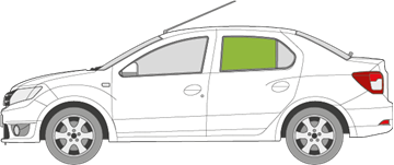 Afbeelding van Zijruit links Dacia Logan sedan