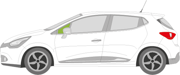 Afbeelding van Zijruit links Renault Clio 5 deurs