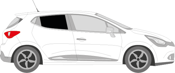 Afbeelding van Zijruit rechts Renault Clio 5 deurs (DONKERE RUIT)