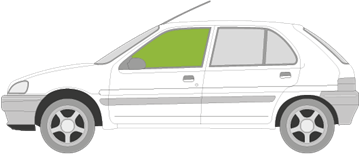 Afbeelding van Zijruit links Peugeot 106 5 deurs 