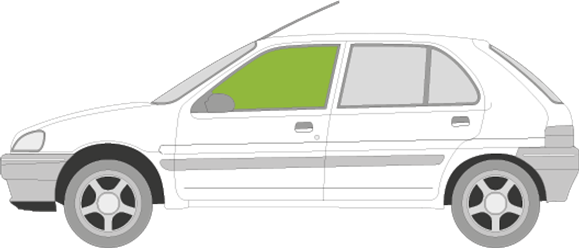 Afbeelding van Zijruit links Peugeot 106 5 deurs 