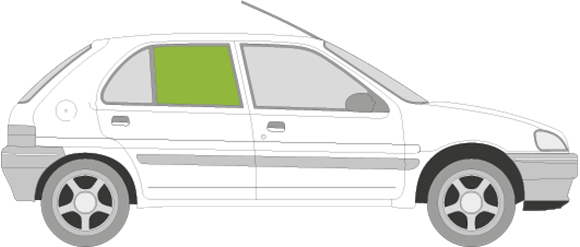 Afbeelding van Zijruit rechts Peugeot 106 5 deurs 