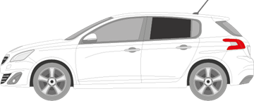 Afbeelding van Zijruit links Peugeot 308 5 deurs (DONKERE RUIT)