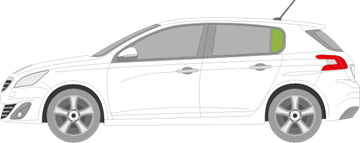 Afbeelding van Zijruit links Peugeot 308 5 deurs