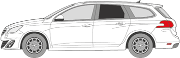 Afbeelding van Zijruit links Peugeot 308 SW (DONKERE RUIT)