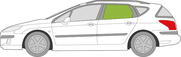 Afbeelding van Zijruit links Peugeot 407 SW