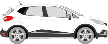 Afbeelding van Zijruit rechts Renault Captur (DONKERE RUIT)