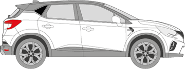Afbeelding van Zijruit rechts Renault Captur (DONKERE RUIT)