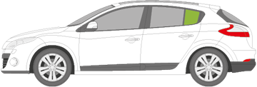 Afbeelding van Zijruit links Renault Mégane 5 deurs 