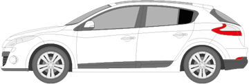 Afbeelding van Zijruit links Renault Mégane 5 deurs (DONKERE RUIT)