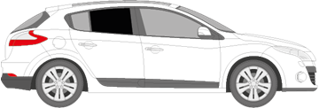 Afbeelding van Zijruit rechts Renault Mégane 5 deurs (DONKERE RUIT)