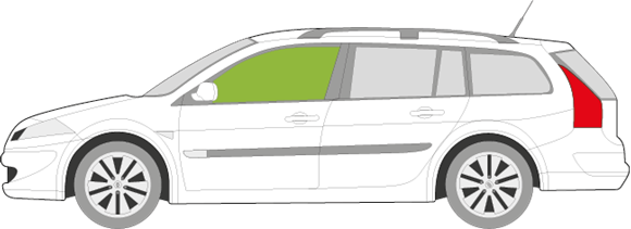 Afbeelding van Zijruit links Renault Mégane break 