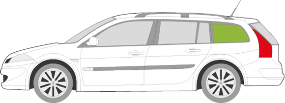 Afbeelding van Zijruit links Renault Mégane break 