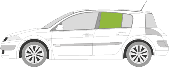 Afbeelding van Zijruit links Renault Mégane 5 deurs 