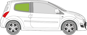 Afbeelding van Zijruit rechts Renault Twingo 