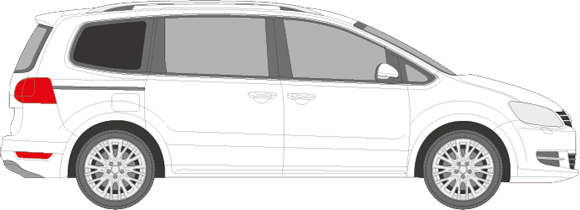 Afbeelding van Zijruit rechts Volkswagen Sharan (DONKERE RUIT)