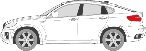 Afbeelding van Zijruit links BMW X6 (DONKERE RUIT)