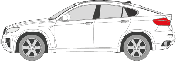 Afbeelding van Zijruit links BMW X6 (DONKERE RUIT)