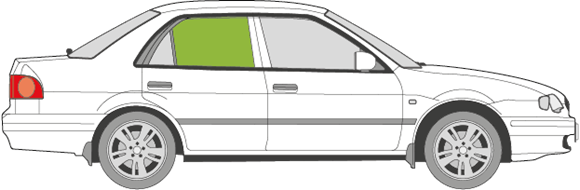 Afbeelding van Zijruit rechts Toyota Corolla sedan