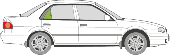 Afbeelding van Zijruit rechts Toyota Corolla sedan