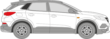 Afbeelding van Zijruit rechts Opel Grandland X (DONKERE RUIT)