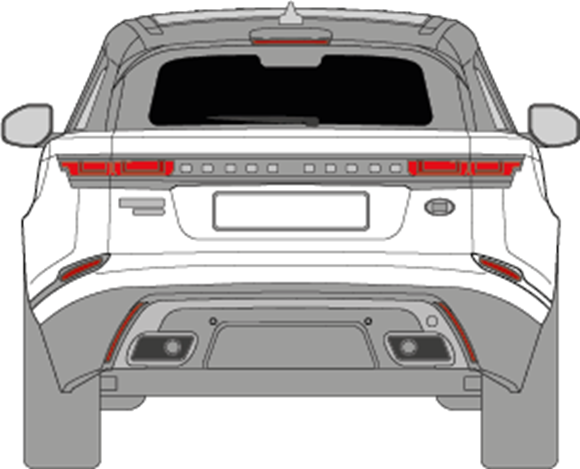 Afbeelding van Achterruit Range Rover Velar (DONKERE RUIT)