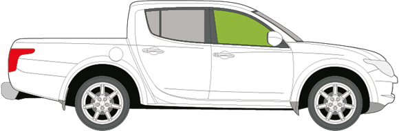 Afbeelding van Zijruit rechts Mitsubishi L200 4 deurs
