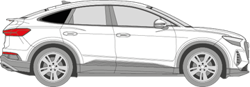Afbeelding van Zijruit rechts Audi Q4 E-Tron Sportback (DONKERE RUIT)