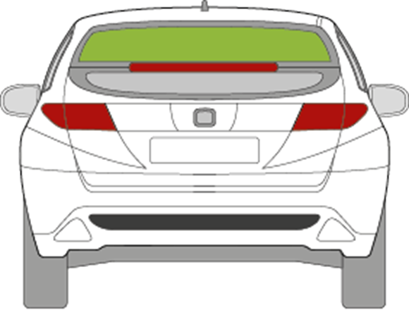Afbeelding van Achterruit Honda Civic 5 deurs bovenkant