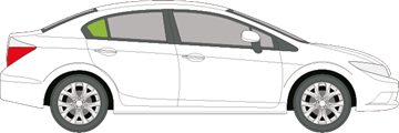 Afbeelding van Zijruit rechts Honda Civic sedan 