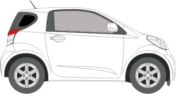 Afbeelding van Zijruit rechts Toyota IQ (DONKERE RUIT)