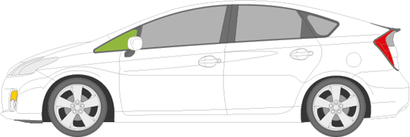 Afbeelding van Zijruit links Toyota Prius 