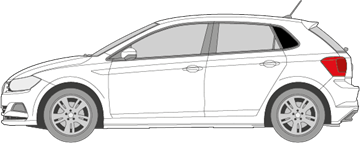 Afbeelding van Zijruit links Volkswagen Polo 5 deurs (DONKERE RUIT)