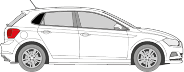 Afbeelding van Zijruit rechts Volkswagen Polo 5 deurs (DONKERE RUIT)