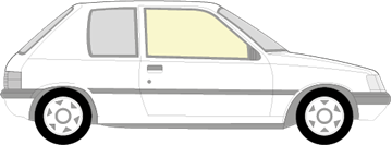 Afbeelding van Zijruit rechts Peugeot 205 3 deurs (helder)