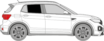 Afbeelding van Zijruit rechts VW T-Cross (DONKERE RUIT)