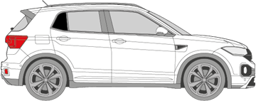Afbeelding van Zijruit rechts VW T-Cross (DONKERE RUIT)
