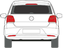 Afbeelding van Achterruit Volkswagen Polo 3 deurs antenne( DONKERE RUIT)