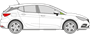 Afbeelding van Zijruit rechts Opel Astra break (met chroom)