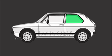 Afbeelding van Zijruit links Volkswagen Golf 3-deurs