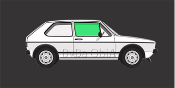 Afbeelding van Zijruit rechts Volkswagen Golf 3 deurs