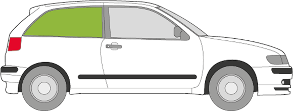 Afbeelding van Zijruit rechts Seat Ibiza 3 deurs