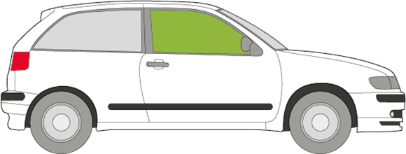 Afbeelding van Zijruit rechts Seat Ibiza 3 deurs